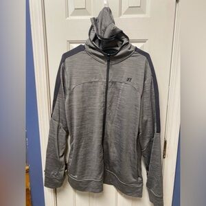 Russell Dri-power 360 Hoodie Men's L Gray Heather Bungee Cord Hood Long Sleeve